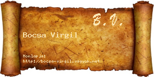Bocsa Virgil névjegykártya